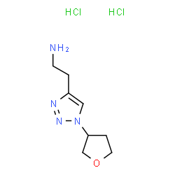 ChemSpider 2D Image | 2-[1-(Tetrahydro-3-furanyl)-1H-1,2,3-triazol-4-yl]ethanamine dihydrochloride | C8H16Cl2N4O