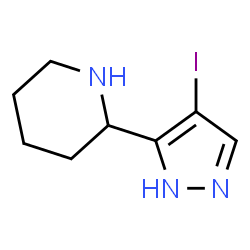 ChemSpider 2D Image | 2-(4-Iodo-1H-pyrazol-5-yl)piperidine | C8H12IN3