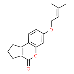 ChemSpider 2D Image | 7-[(3-Methyl-2-buten-1-yl)oxy]-2,3-dihydrocyclopenta[c]chromen-4(1H)-one | C17H18O3