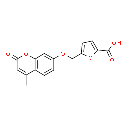 ChemSpider 2D Image | 5-{[(4-Methyl-2-oxo-2H-chromen-7-yl)oxy]methyl}-2-furoic acid | C16H12O6
