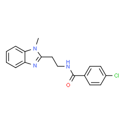 ChemSpider 2D Image | 4-Chloro-N-[2-(1-methyl-1H-benzimidazol-2-yl)ethyl]benzamide | C17H16ClN3O