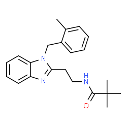 ChemSpider 2D Image | 2,2-Dimethyl-N-{2-[1-(2-methylbenzyl)-1H-benzimidazol-2-yl]ethyl}propanamide | C22H27N3O