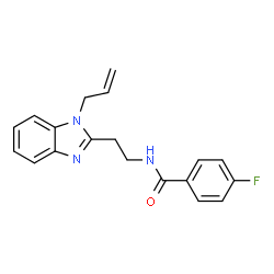 ChemSpider 2D Image | N-[2-(1-Allyl-1H-benzimidazol-2-yl)ethyl]-4-fluorobenzamide | C19H18FN3O