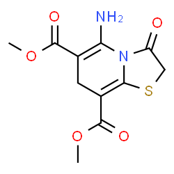 ChemSpider 2D Image | Dimethyl 5-amino-3-oxo-2,3-dihydro-7H-[1,3]thiazolo[3,2-a]pyridine-6,8-dicarboxylate | C11H12N2O5S
