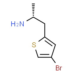 ChemSpider 2D Image | (2R)-1-(4-Bromo-2-thienyl)-2-propanamine | C7H10BrNS
