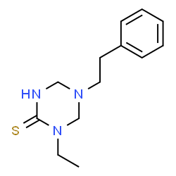 ChemSpider 2D Image | 1-Ethyl-5-(2-phenylethyl)-1,3,5-triazinane-2-thione | C13H19N3S
