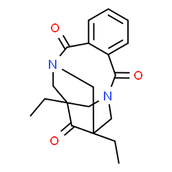 ChemSpider 2D Image | 1,14-Diethyl-3,12-diazatetracyclo[10.3.1.1~3,14~.0~5,10~]heptadeca-5,7,9-triene-4,11,15-trione | C19H22N2O3