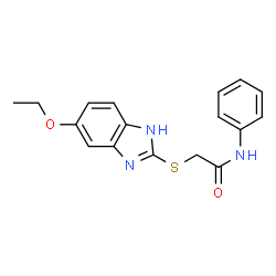 ChemSpider 2D Image | 2-[(5-Ethoxy-1H-benzimidazol-2-yl)sulfanyl]-N-phenylacetamide | C17H17N3O2S
