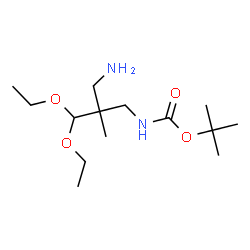 ChemSpider 2D Image | 2-Methyl-2-propanyl [2-(aminomethyl)-3,3-diethoxy-2-methylpropyl]carbamate | C14H30N2O4