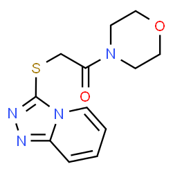 ChemSpider 2D Image | 1-(4-Morpholinyl)-2-([1,2,4]triazolo[4,3-a]pyridin-3-ylsulfanyl)ethanone | C12H14N4O2S