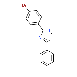 ChemSpider 2D Image | 3-(4-Bromophenyl)-5-(p-tolyl)-1,2,4-oxadiazole | C15H11BrN2O