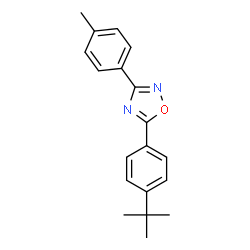 ChemSpider 2D Image | 5-(4-tert-Butyl-phenyl)-3-p-tolyl-[1,2,4]oxadiazole | C19H20N2O