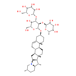 ChemSpider 2D Image | (3beta)-Solanid-5-en-3-yl (3xi)-6-deoxy-alpha-L-arabino-hexopyranosyl-(1->2)-[beta-D-glucopyranosyl-(1->3)]-beta-D-galactopyranoside | C45H73NO15