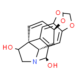 ChemSpider 2D Image | (3beta,6beta,13beta,19alpha)-3-Methoxy-1,2-didehydrocrinan-6,11-diol | C17H19NO5