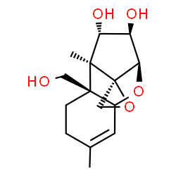 ChemSpider 2D Image | (3alpha,4beta,11xi,12R)-12,13-Epoxytrichothec-9-ene-3,4,15-triol | C15H22O5