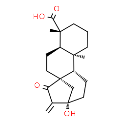 ChemSpider 2D Image | (8alpha,9beta,10alpha,13alpha)-13-Hydroxy-15-oxokaur-16-en-18-oic acid | C20H28O4
