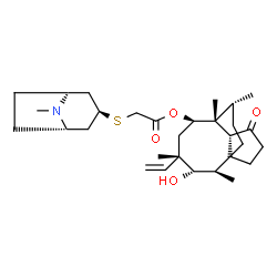 ChemSpider 2D Image | (2R,3S,4S,6R,7R,8R,14R)-3-Hydroxy-2,4,7,14-tetramethyl-9-oxo-4-vinyltricyclo[5.4.3.0~1,8~]tetradec-6-yl {[(3-exo)-8-methyl-8-azabicyclo[3.2.1]oct-3-yl]sulfanyl}acetate | C30H47NO4S