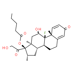 ChemSpider 2D Image | (10alpha,11beta,16beta)-9-Fluoro-11,21-dihydroxy-16-methyl-3,20-dioxopregna-1,4-dien-17-yl valerate | C27H37FO6