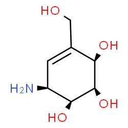 ChemSpider 2D Image | (1S,2R,3R,6S)-6-Amino-4-(hydroxymethyl)-4-cyclohexene-1,2,3-triol | C7H13NO4