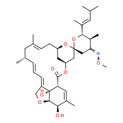 ChemSpider 2D Image | (1'R,2R,4E,4'S,5S,6S,8'R,10'E,13'R,14'E,16'E,20'R,21'R,24'S)-21',24'-Dihydroxy-4-(methoxyimino)-5,11',13',22'-tetramethyl-6-[(2E)-4-methyl-2-penten-2-yl]-3,4,5,6-tetrahydro-2'H-spiro[pyran-2,6'-[3,7,1
9]trioxatetracyclo[15.6.1.1~4,8~.0~20,24~]pentacosa[10,14,16,22]tetraen]-2'-one | C37H53NO8