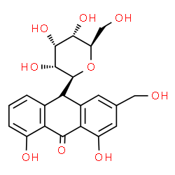 ChemSpider 2D Image | (1S)-1,5-Anhydro-1-[4,5-dihydroxy-2-(hydroxymethyl)-10-oxo-9,10-dihydro-9-anthracenyl]-D-allitol | C21H22O9