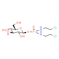 ChemSpider 2D Image | 1-O-{Bis[(2-chloroethyl)amino]phosphoryl}-alpha-L-gulopyranose | C10H21Cl2N2O7P