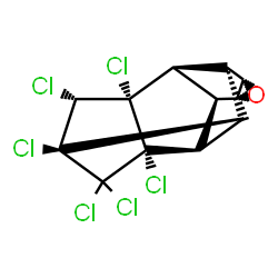 ChemSpider 2D Image | (1R,2S,3S,4R,5R,7S,8S,9R,10R,11S,13R)-3,4,5,6,6,7-Hexachloro-12-oxahexacyclo[6.5.0.0~2,10~.0~3,7~.0~5,9~.0~11,13~]tridecane | C12H8Cl6O