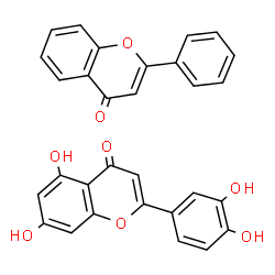 ChemSpider 2D Image | 2-(3,4-Dihydroxyphenyl)-5,7-dihydroxy-4H-chromen-4-one - 2-phenyl-4H-chromen-4-one (1:1) | C30H20O8