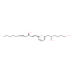 ChemSpider 2D Image | (5S)-6-{6-[(1E,3R,5Z)-3-Hydroxy-1,5-undecadien-1-yl]-2-pyridinyl}-1,5-hexanediol | C22H35NO3