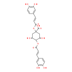 ChemSpider 2D Image | (3R,5R)-1,4-Bis{[(2E)-3-(3,4-dihydroxyphenyl)-2-propenoyl]oxy}-3,5-dihydroxycyclohexanecarboxylic acid | C25H24O12
