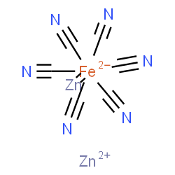ChemSpider 2D Image | Zinc hexakis(hydrocyanato-1kappaC)ironzincate(2-)(Fe-Zn) | C6FeN6Zn2