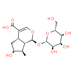 ChemSpider 2D Image | (1S,4aS,6S,7R,7aS)-1-(beta-D-Gulopyranosyloxy)-6-hydroxy-7-methyl-1,4a,5,6,7,7a-hexahydrocyclopenta[c]pyran-4-carboxylic acid | C16H24O10