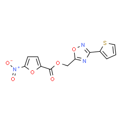 ChemSpider 2D Image | [3-(2-Thienyl)-1,2,4-oxadiazol-5-yl]methyl 5-nitro-2-furoate | C12H7N3O6S