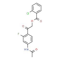 ChemSpider 2D Image | 2-(4-Acetamido-2-fluorophenyl)-2-oxoethyl 2-chlorobenzoate | C17H13ClFNO4