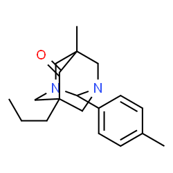 ChemSpider 2D Image | 5-Methyl-2-(4-methylphenyl)-7-propyl-1,3-diazatricyclo[3.3.1.1~3,7~]decan-6-one | C19H26N2O
