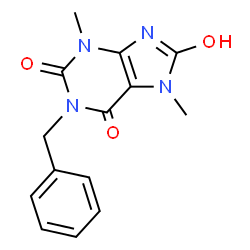 ChemSpider 2D Image | 1-Benzyl-3,7-dimethyl-7,9-dihydro-1H-purine-2,6,8(3H)-trione | C14H14N4O3