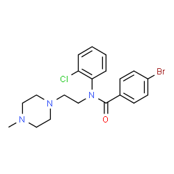 ChemSpider 2D Image | 4-Bromo-N-(2-chlorophenyl)-N-[2-(4-methyl-1-piperazinyl)ethyl]benzamide | C20H23BrClN3O