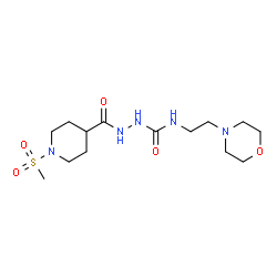 ChemSpider 2D Image | 2-{[1-(Methylsulfonyl)-4-piperidinyl]carbonyl}-N-[2-(4-morpholinyl)ethyl]hydrazinecarboxamide | C14H27N5O5S
