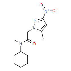 ChemSpider 2D Image | N-Cyclohexyl-N-methyl-2-(5-methyl-3-nitro-pyrazol-1-yl)-acetamide | C13H20N4O3