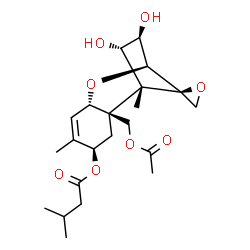 ChemSpider 2D Image | (2alpha,3beta,4alpha,5alpha,6beta,8beta,11beta,12R)-15-Acetoxy-3,4-dihydroxy-12,13-epoxytrichothec-9-en-8-yl 3-methylbutanoate | C22H32O8