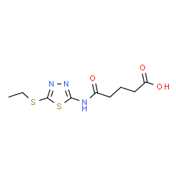ChemSpider 2D Image | 5-{[5-(Ethylsulfanyl)-1,3,4-thiadiazol-2-yl]amino}-5-oxopentanoic acid | C9H13N3O3S2
