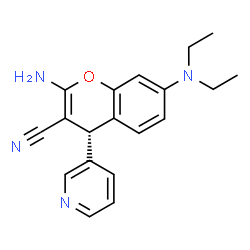 ChemSpider 2D Image | (4S)-2-Amino-7-(diethylamino)-4-(3-pyridinyl)-4H-chromene-3-carbonitrile | C19H20N4O