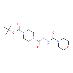 ChemSpider 2D Image | 2-Methyl-2-propanyl 4-{[2-(4-morpholinylcarbonyl)hydrazino]carbonyl}-1-piperazinecarboxylate | C15H27N5O5