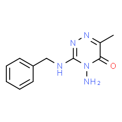 ChemSpider 2D Image | 4-Amino-3-(benzylamino)-6-methyl-1,2,4-triazin-5(4H)-one | C11H13N5O