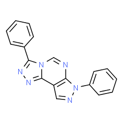 ChemSpider 2D Image | 3,7-Diphenyl-7H-pyrazolo[4,3-e][1,2,4]triazolo[4,3-c]pyrimidine | C18H12N6