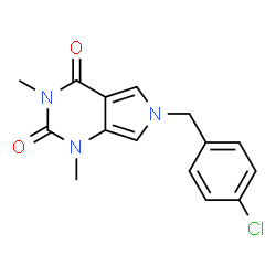 ChemSpider 2D Image | 6-(4-Chlorobenzyl)-1,3-dimethyl-1H-pyrrolo[3,4-d]pyrimidine-2,4(3H,6H)-dione | C15H14ClN3O2