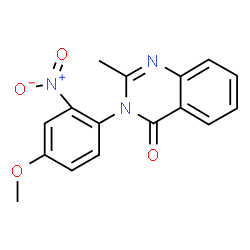ChemSpider 2D Image | 3-(4-Methoxy-2-nitrophenyl)-2-methyl-4(3H)-quinazolinone | C16H13N3O4
