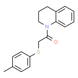 ChemSpider 2D Image | 1-(3,4-Dihydro-1(2H)-quinolinyl)-2-[(4-methylphenyl)sulfanyl]ethanone | C18H19NOS