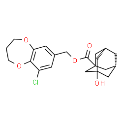 ChemSpider 2D Image | (9-Chloro-3,4-dihydro-2H-1,5-benzodioxepin-7-yl)methyl (5R,7S)-3-hydroxy-1-adamantanecarboxylate | C21H25ClO5