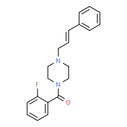 ChemSpider 2D Image | (2-Fluorophenyl){4-[(2E)-3-phenyl-2-propen-1-yl]-1-piperazinyl}methanone | C20H21FN2O